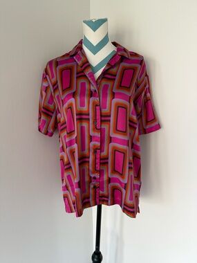 Urban Outfitters Multicolor Retro Striped Blouse - Pink & Purple